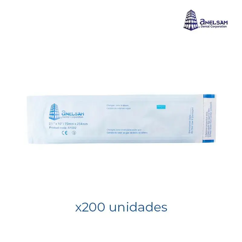 [JWB51002-B23/4X10] BOLSA PARA ESTERILIZAR 2 3/4X10 ANELSAM PAQ C/200