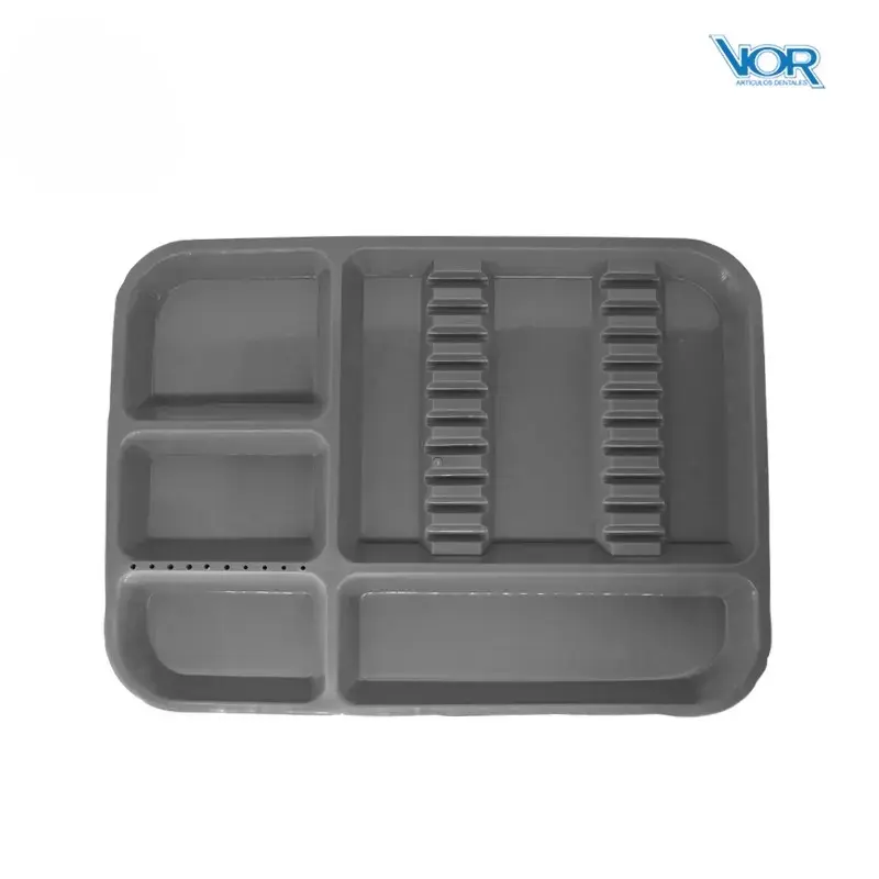 CHAROLA PLASTICO ACANALADA GRIS (VOR)