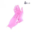 GUANTES ROSAS DE NITRILO CHICO CON 100 PIEZAS ANELSAM 