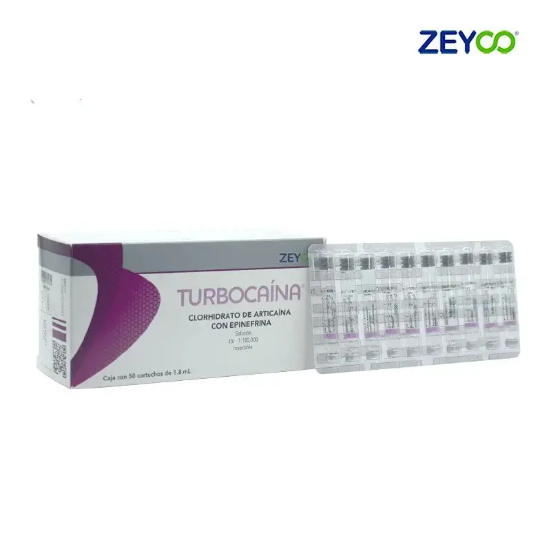 TURBOCAINA VIDRIO ARTICAINA 4% CON EPINEFRINA CARTUCHO CON 50 PZS