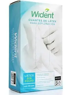 GUANTES LATEX S/POLVO M NATURAL WIDENT