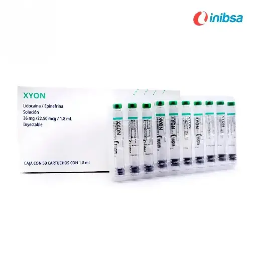 [INIBSA2654L] XYON LIDOCAINA EPINEFRINA 2% CARTUCHOS VIDRIO 1.8 ML INIBSA CON 50