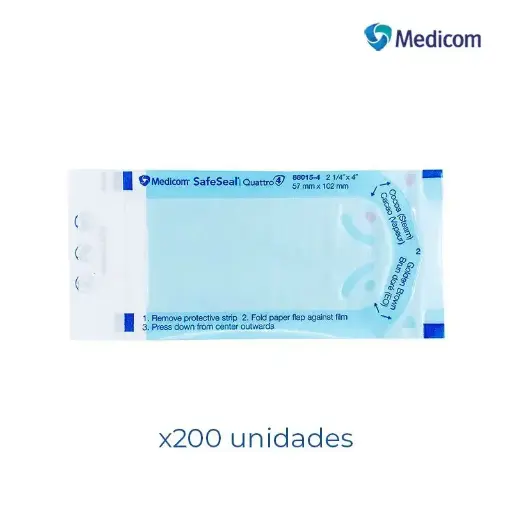 [MEDICOM88015-B21/4X4] BOLSA PARA ESTERILIZAR 2 1/4 X 4 MEDICOM PAQ C/200