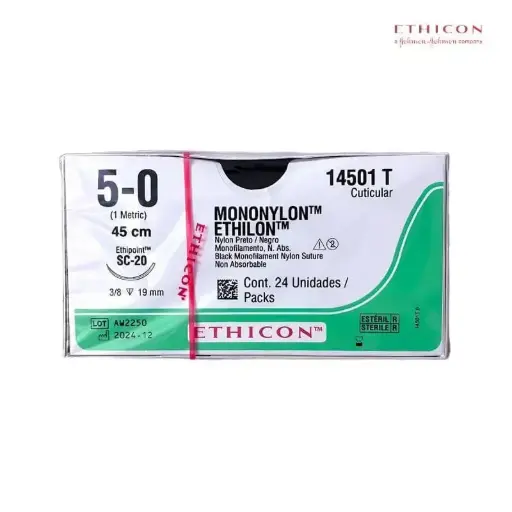 [JJMD14501T] SUTURA5-0 NYLON 45 X 2.0CM