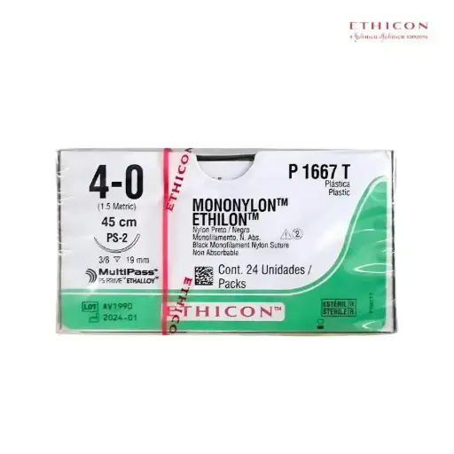 [JJP1667T] SUTURA 4-0 NYLON 45 X 2.0 CM PREMIUM
