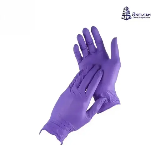 [CRAGAMMN] GUANTES MORADOS DE NITRILO GRANDE CON 100 PIEZAS ANELSAM 